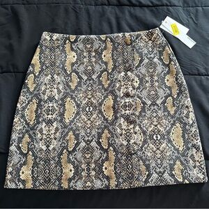 Corduroy Snake-print Mini-skirt Small juniors